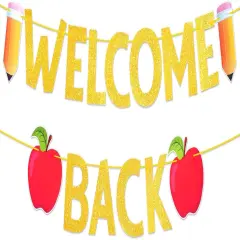 Glitter Welcome Back to School Banner for Classroom