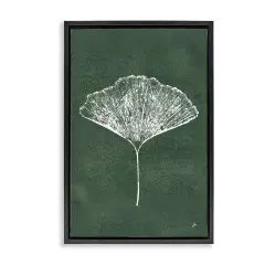 Stupell Industries Ginkgo Impression on Green Floater Framed Canvas Wall Art Design by Lydia Orange