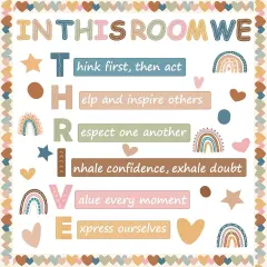 Boho Motivational Bulletin Board Set Decor