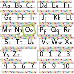 Alphabet Bulletin Board Set Colorful Scribble ABC Numbers Line 0-10