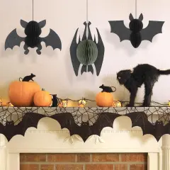 3Pcs Halloween Bat Hanging Decorations