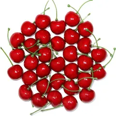 50Pcs Artificial Red Cherries - Red