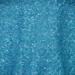 1 Yard Turquoise Glitter Embroidery Sequin Fabric 52" Width 100% Polyester for DIY Table Runner, Curtain & Clothes