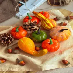 50 PCS Fall Decor Set &ndash; Mini Artificial Pumpkins, Gourds, Leaves & Acorns for Thanksgiving Centerpieces, Vase Fillers, Tiered Tray & Farmhouse Table Decorations