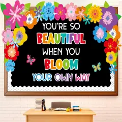 Back to School Floral Bulletin Board Set