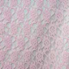 1 Yard Candy Pink Raschel Lace Fabric 60&Prime; Wide 100% Polyester French Floral for Bridal & Summer Dresses