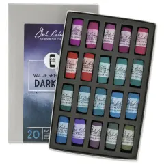 Richeson Soft Handrolled Pastels - Darks 5, Set of 20