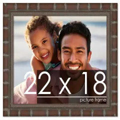 22x18 Modern Bamboo Picture Frame with UV-Resistant Acrylic & Acid Free Backing, Available in5 Finishes - Gold, Silver, Brown, Black, and Natural