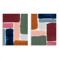 Stupell Industries Abstract Modular Color Block2 pc Wall Plaque Art Set Design by Victoria Barnes