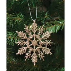 Glitter Snowflake Ornament 4"