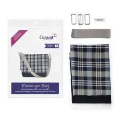 Crosscut Sewing Co.&reg; Messenger Bag Sewing Project Kit for Beginners Madras navy