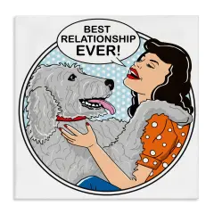 Stupell Industries Best Relationship Ever Dog Canvas Wall Art Design by Dog Is Good