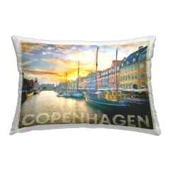 Copenhagen City Canal Design by GraffiTee Studios Throw Pillow 