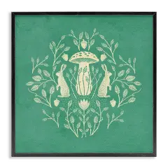 Stupell Industries Floral Herbs with Rabbits Framed Giclee Wall Art Design by Katie O'Shea
