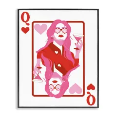 Stupell Industries Queen of Hearts Girl Framed Giclee Wall Art Design by Angela Nickeas
