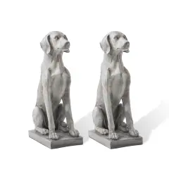 Set of 2 28.25"H MGO Sitting Labrador Retriever Dog Statue