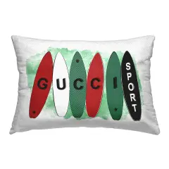 Sporty Glam Surfboards Design by Martina Pavlova Outdoor Printed Pillow 