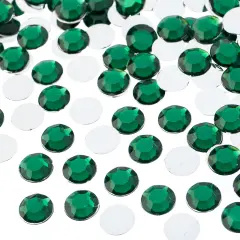 John Bead 10mm (SS45) Round Acrylic Flat Back Rhinestones, 500pcs Green