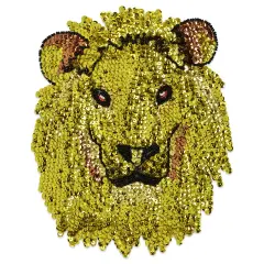 Lion Head Sequin Applique/Patch 7 1/2" x 6 1/4"