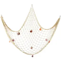 Natural Fishing Net Decor with Shells 79 Inch Beach Theme Decor for Party Home Bedroom Wall Hanging Fish Net Decorations