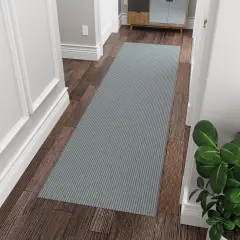 2'7" x 8' Commercial-Grade Hallway Runner with Scraper Pile Extra Durable Non-Slip Rug Mat for Indoor & Outdoor Use - Ideal for Kitchen, Entryway, Patio & Garage - High-Traffic Carpet, Gray