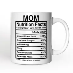 Mom Nutrition Facts Mug, Birthday Gift