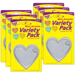 I &hearts; Metal&trade; Hearts Mini Accents Variety Pack, 36 Per Pack, 6 Packs