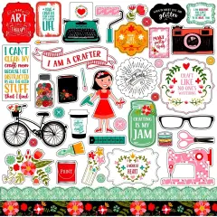 Echo Park I Love Crafting 12 x 12 Cardstock Element Sticker Sheet