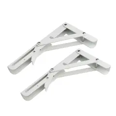 Kitcheniva 2 Pcs Heavy Duty Wall Mounted Folding Shelf Brackets 12 inch - white