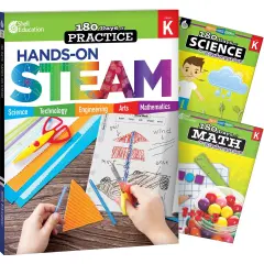 180 Days Books: STEAM, Science, & Math for Grade K - Set of 3 Books
