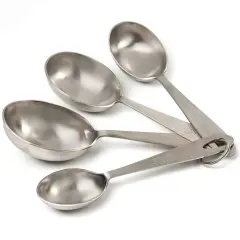 Shetler's Measuring Scoop Set, Durable 4-Piece Stainless Steel Spoon Set for Accurate Measurement of Dry and Wet Ingredients, for Baking and Cooking
