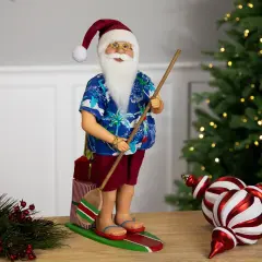Northlight Santa on a Paddle Board Christmas Figure - 18" Blue