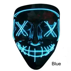 Kitcheniva Halloween Purge Rave Party Light Up Stitches Scary LED Mask Blue