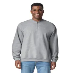 Gildan&reg; Unisex Softstyle Midweight 1/4 Zip Long Sleeve Sweatshirt Sport Grey
