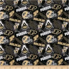 Licensed NCAA Purdue University Tone on Tone PU-1178 Cotton Fabric by the Yard