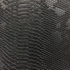1 Yard Faux Snake Skin Vinyl Fabric For Automotive Upholstery Handbags Crafts 54 Inch Width Black