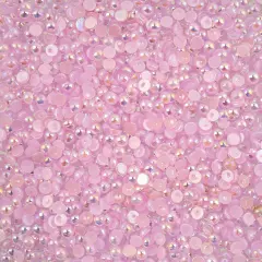 Crystal Lane DIY SS12(3mm) Plastic Pearl Flatback Rhinestones, 1850pcs Light Purple AB