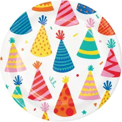 96 pc Bulk Hats Off Birthday Paper Dessert Plate