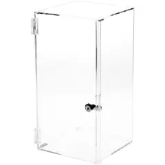 Plymor Clear Acrylic Square Locking Display Case, No Shelf