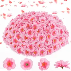 Cherry Blossom Heads,100pcs Artificial Fake Silk Cherry Blossom Petals Sakura Floral Head Decor for Craft Wedding Party