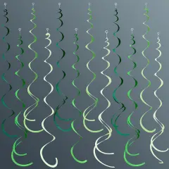 36Pcs Green Hanging Swirl Decorations Ombre Green Felt Swirl Streamer Spiral Ceiling Garland for Spring Summer Birthday Wedding Baby Shower Graduation Christmas St Patrick's day Holiday Party Supplies