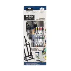 REA5744 | essentials&trade; 23pc Black Series Acrylic Paint H-Frame Easel Art Set
