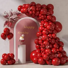 134pcs Red Balloons Different Sizes 18 12 10 5 Inch for Garland Arch, Premium Red Latex Balloons