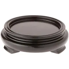 Plymor Black Round Wood Veneer Footed Display Base, 3.625" W x 3.625" D x 1.25" H (2.5" Display Diameter)