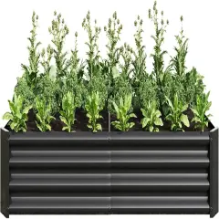 Raised Garden Bed Outdoor 6x3x1ft Metal Planter