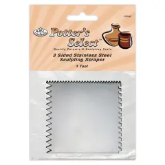 PS06 | Potter's Select&trade; 3-Sided Stainless Steel Sculpting Scraper