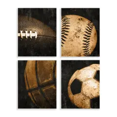 Stupell Industries Distressed Vintage Sports Balls Wall Plaque Design by Kim Allen