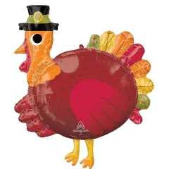 31" Pilgrim Turkey Foil Balloon Thanksgiving Party Decor