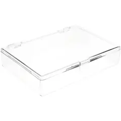 Pioneer Plastics 575C Clear Rectangular Plastic Container with Snap Closure Lid, 7" W x 5" D x 1.25" H