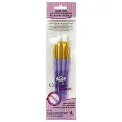 RCC 222 | Crafter's Choice&trade; 4pc White Taklon Variety Brush Set